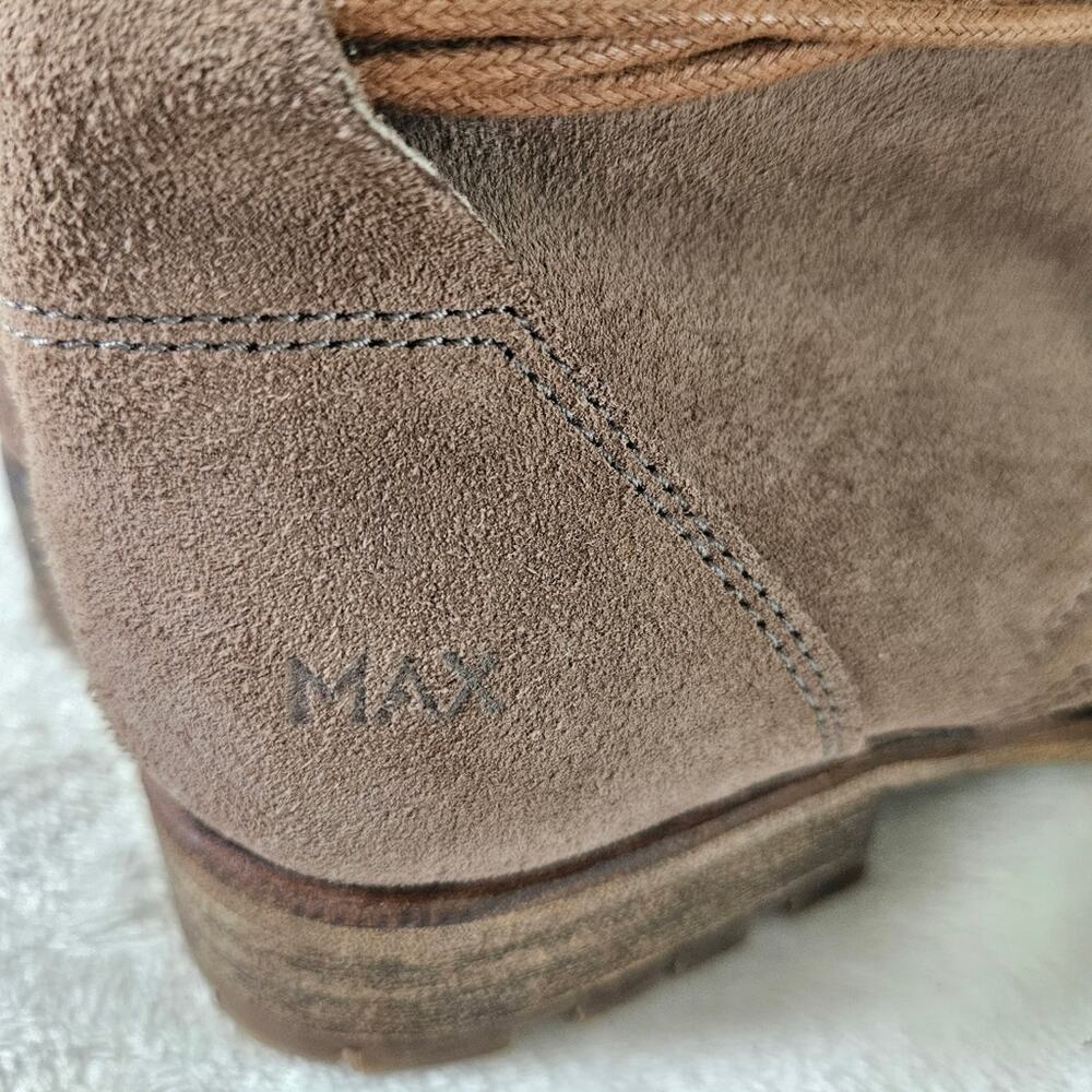 MAX Suede Lace-up Boots with Cozy Knit Material around Ankles Size 37 Winter - Picture 7 of 9